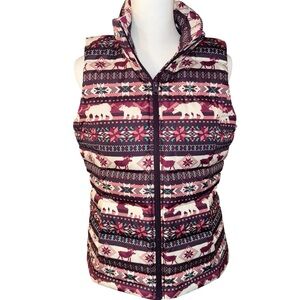 Lands’ End Goose Down Puffer Vest Outdoor Quilted Full Zip 600 Fill Sz Small